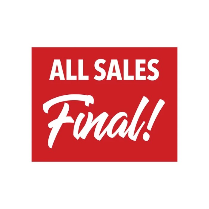 All sales are final crossword