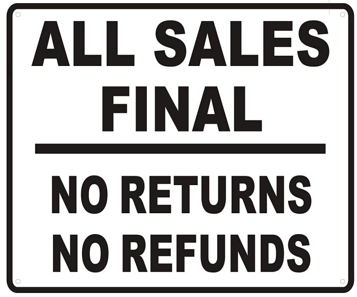 All sales are final crossword