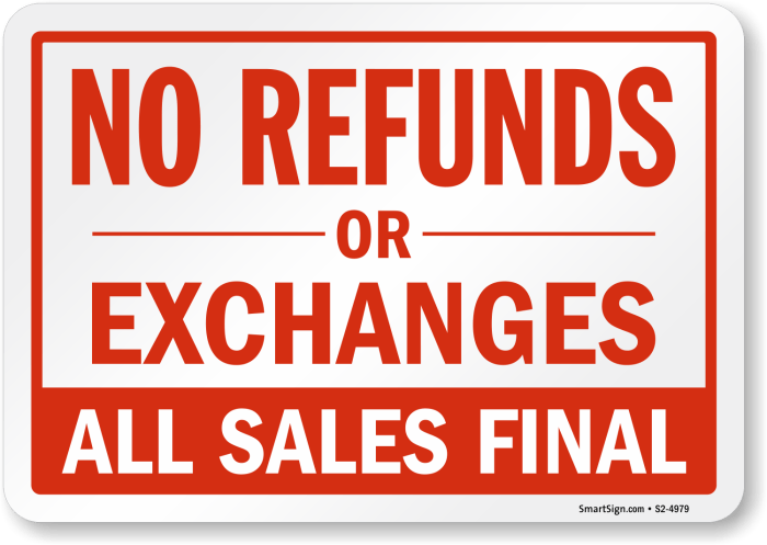 Final refunds eyecatching signage